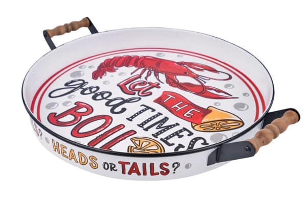 'Let the Good Times Boil' Enamel tray
